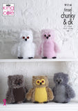 King Cole Knitting Patterns 9114 - Owls Tinsel
