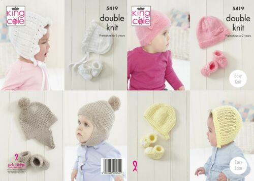 King Cole Knitting Pattern Comfort DK - Baby Hat and Bootees Set 5419