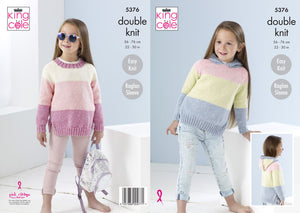 King Cole Knitting Pattern Girl's Sweaters - DK 5376 Childrens