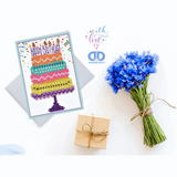 Diamond Dotz - Diamond Painting Kit - Greeting Card Kit - Happy Birthday Cake