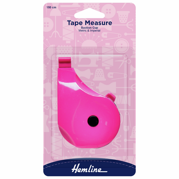 Hemline Retractable Tape Measure 150cm - With Suction Cups One Hand Use