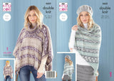 King Cole Knitting Pattern Ladies Ponchos, Snood & Shawl - Double Knit 5652