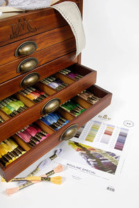 DMC Wooden Collectors Box Includes 1x Skein of all 500 Stranded Cotton Threads