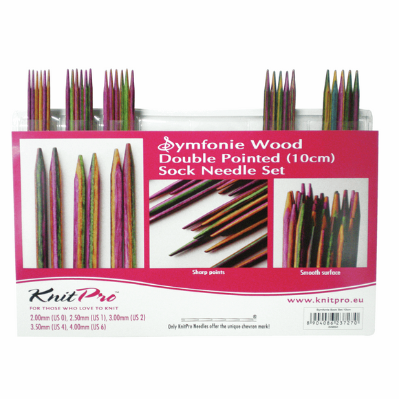 KnitPro Symfonie Wood Double Pointed Needles Set DPN 10cm / 4