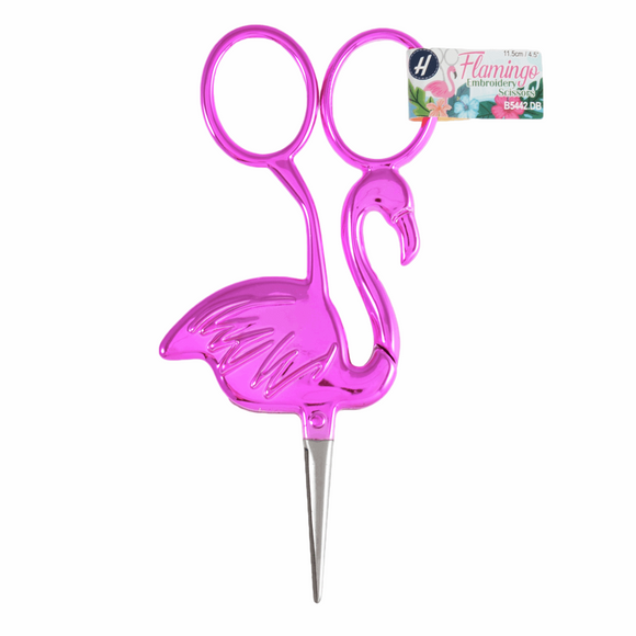 Hemline Pink Flamingo Embroidery Scissors 11.5cm/4.5