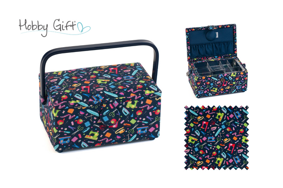 HobbyGift Sewing Box (M): PVC Handle: Mini Sew Machines