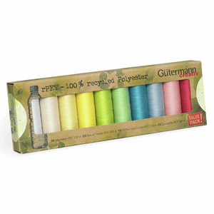Gutermann Sew All Thread Set Recycled (rPET) - 10 x Reels 100m - Assorted