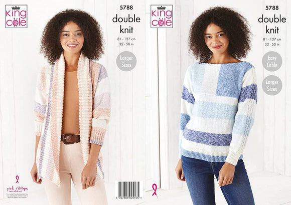 King Cole Knitting Pattern Double Knit Harvest DK - Sweater & Jacket 5788