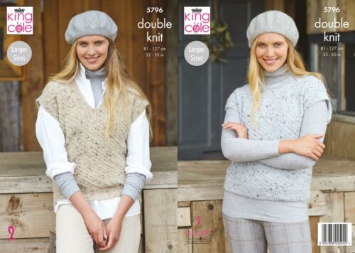 King Cole Knitting Pattern Homespun DK - Round and V-Neck Tanks 5796