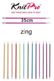 KnitPro Zing Straight / Single Point Knitting Needles - 35cm Length 