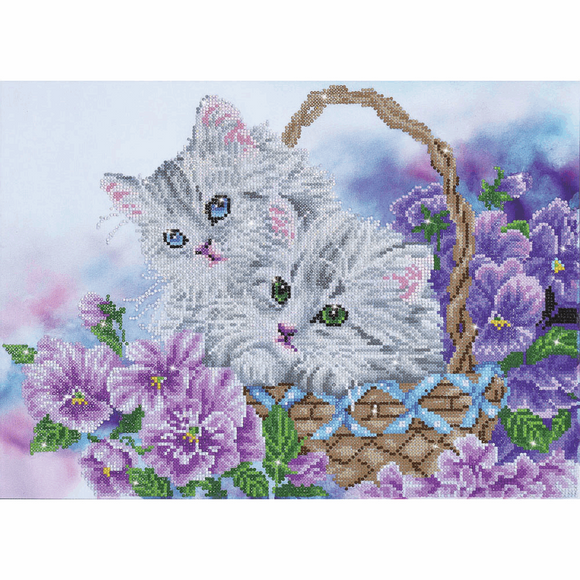 Diamond Dotz - Diamond Painting Kit - Kitty Basket Design