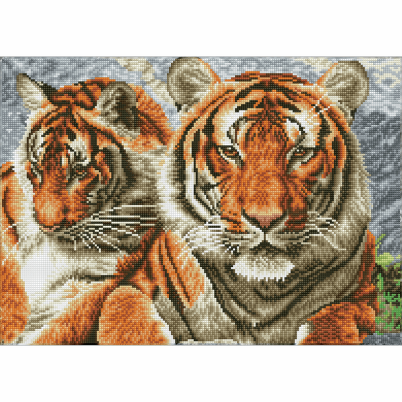 Diamond Dotz® Squares: Tigers - Dotting Painting Craft Kit