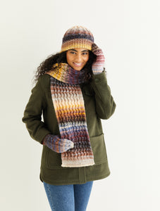 Sirdar Scarf, Hat and Mittens in Jewelspun (leaflet) 10294 