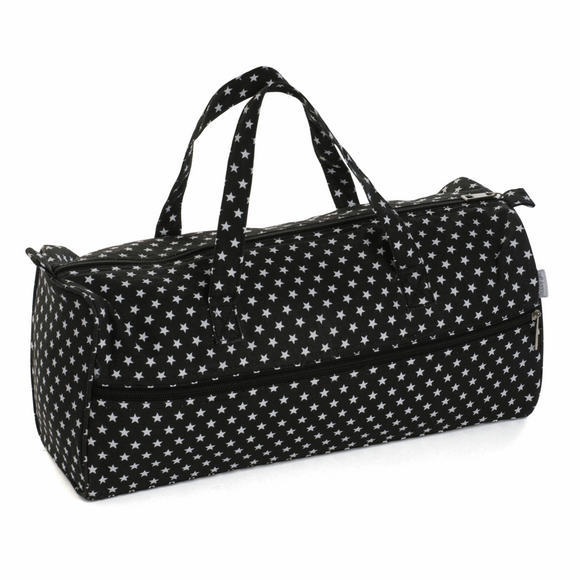 HobbyGift Knitting Bag Craft Bag Sewing Yarn Storage - Matt PVC: Black Star Design