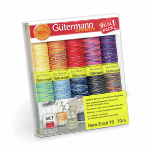 Gutermann Decorative Stitch Thread Set - 10 x 70m Reels - Assorted Colours 702166\3