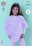 King Cole Knitting Pattern 4537 Child's Ponchos Yummy