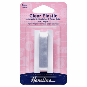 Hemline Swimwear Clear Elastic - 9mm x 3m