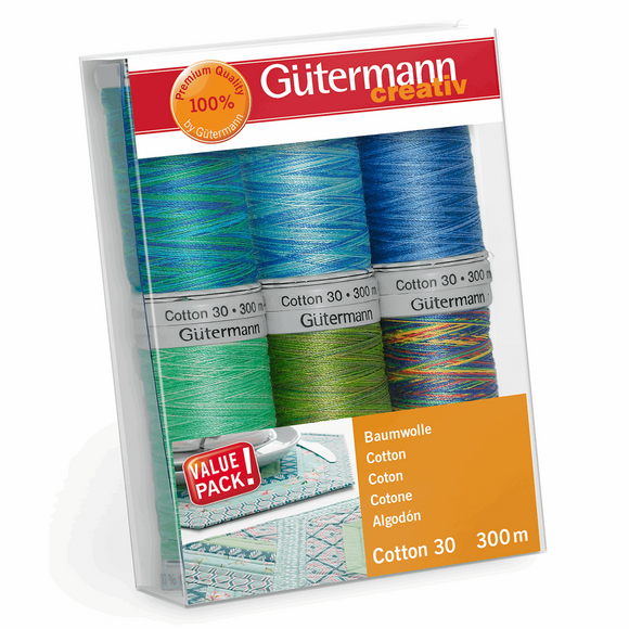 Gutermann Thread Set: Cotton No. 30 - 6 x 300m