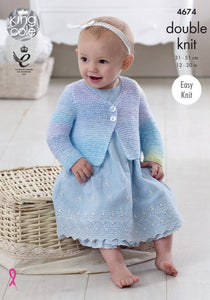 King Cole Knitting Pattern 4674 - Baby Cardigan/Sweater DK