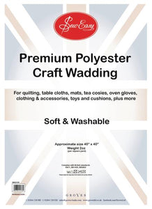 Poly Wadding 2oz: 1m x 1m/40in Square Polyester Washable Quilt/Toys EN71