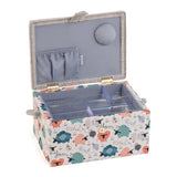 HobbyGift Sewing Box (M) - Embroidered Lid - Knit Happens