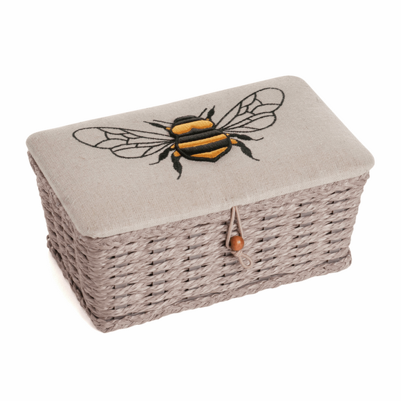 HobbyGift Small Sewing Box - Woven Basket - Linen Bee