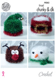 King Cole Crochet Pattern Christmas Toilet Roll Covers - Tinsel Chunky & DK 9082