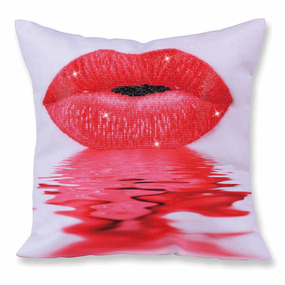 Diamond Dotz Hot Lips Decorative Pillow 