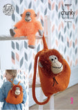 King Cole Knitting Patterns 9057 - Monkey Toy & Monkey Backpack Tinsel