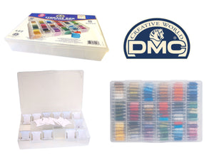DMC Storage Box for Floss/Embroidery Thread Bobbins + 50 Free Bobbins