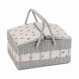 HobbyGift Sewing Box - Wicker Basket - Bee