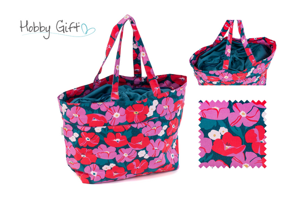 HobbyGift Craft Bag: Drawstring: Modern Floral