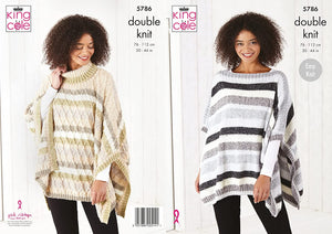 King Cole Knitting Pattern Double Knit Harvest DK - Cable Tabards 5786