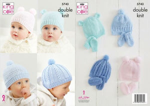 King Cole Knitting Pattern Comfort Baby DK - Hats and Mitts 5743