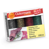 Gutermann Sewing Thread Sets: Sparkly: 4 x 100m