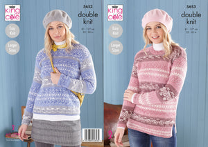 King Cole Knitting Pattern Ladies Sweater & Tunic - Double Knit 5653