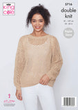 King Cole Knitting PatternSlimfit & Slouchy Sweaters: Knitted in Cotton Top DK - 5716