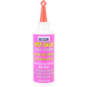 Beacon Felt Glue 118.56 ml Medium Bottle - Clear Adhesive - Fabric Glue Washable