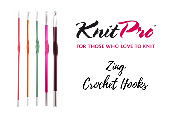 KnitPro Zing Single Ended Crochet Hooks All Sizes, 2mm-6mm
