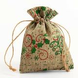 Christmas Hessian Drawstring Favour Bags - 6 Designs