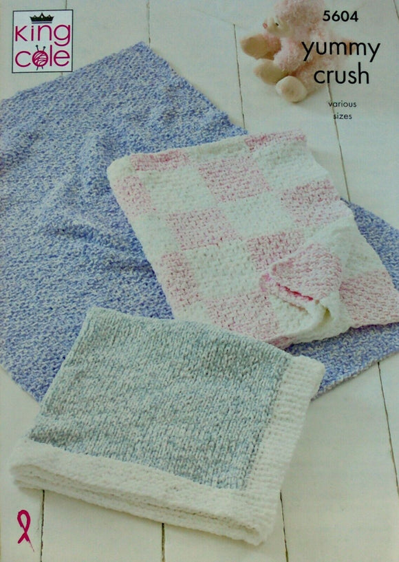 King Cole Knitting Pattern Cosy Blankets - Yummy Crush 5604