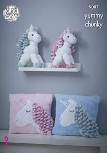 King Cole Knitted 9087 - Unicorn and Cushion Yummy