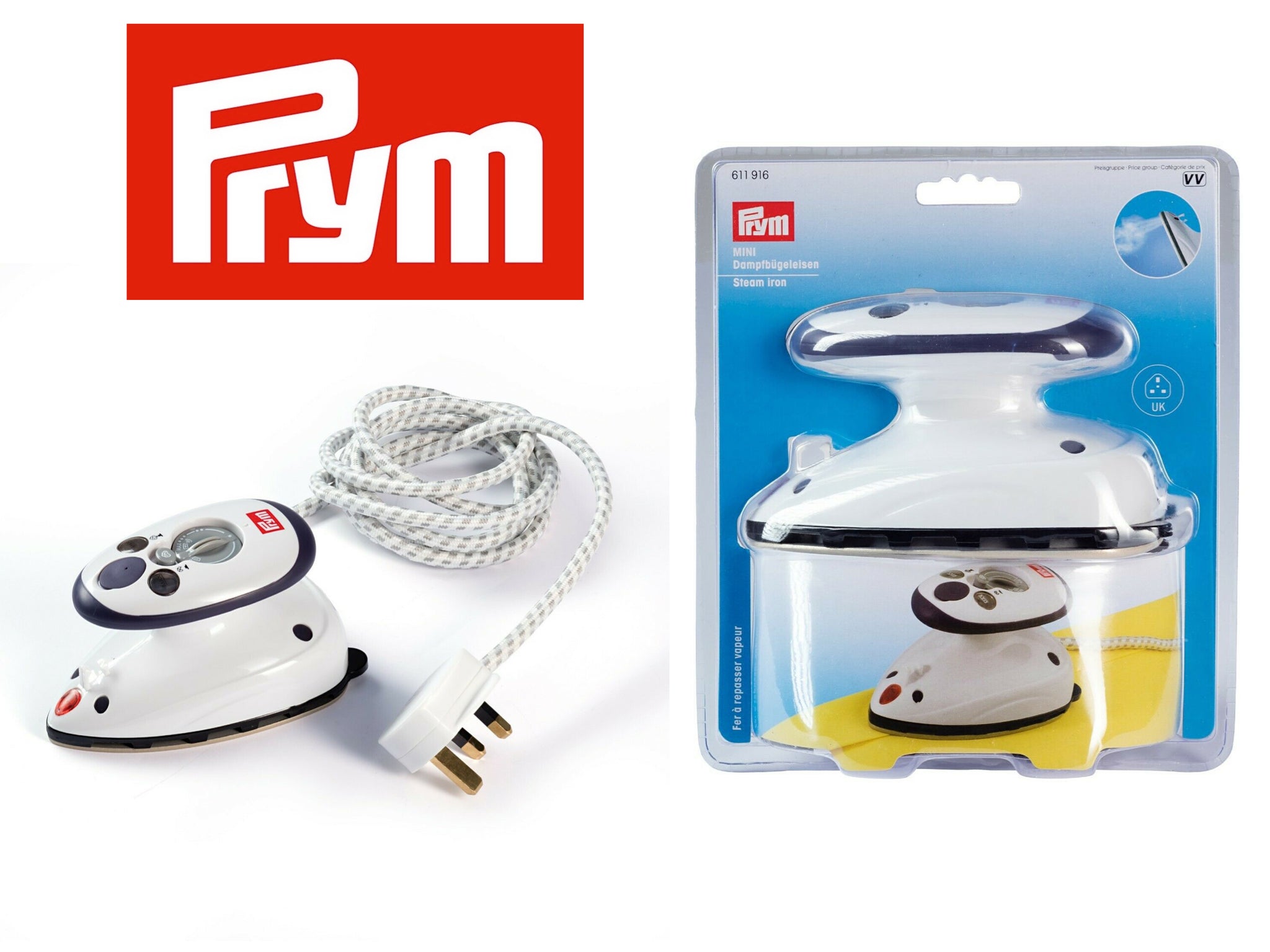 PRYM Mini Steam Iron, Travel Quilting Iron, Travel Steam Iron With  Measuring Cup and Carrying Bag, With UK Plug -  Finland