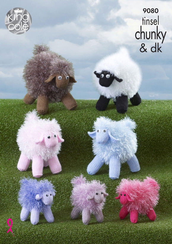 King Cole Knitting Patterns 9080 - Sheep Tinsel