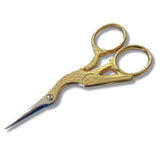 Madeira Scissors: Embroidery: Gold-Plated: Stork Style: 9cm/3.5in