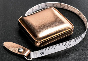 Hemline Retractable Tape Measure PU Case - Rose Gold 60"/150cm 