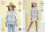 King Cole Knitting Pattern Girls Summer Sweaters - DK 5425 - Childrens