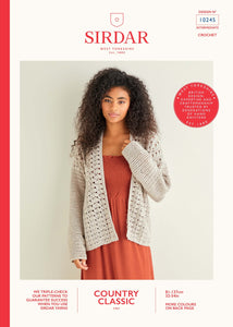 Sirdar Peacock Stitch Crochet Cardigan in Country Classic 4 Ply (leaflet) 10245