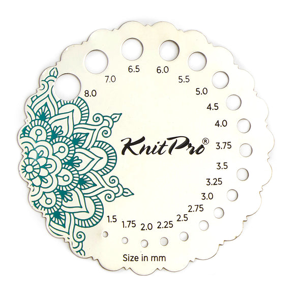 KnitPro The Mindful Collection: Needle Gauge: Sterling Silver Plated Metal