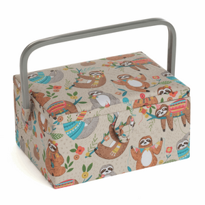 HobbyGift Medium Sewing Basket Sloth Storage Box